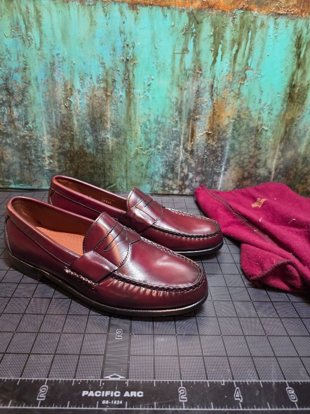 Allen Edmonds Walden 42477 Mens 10 D Burgundy Leather Penny Loafers USA 5510